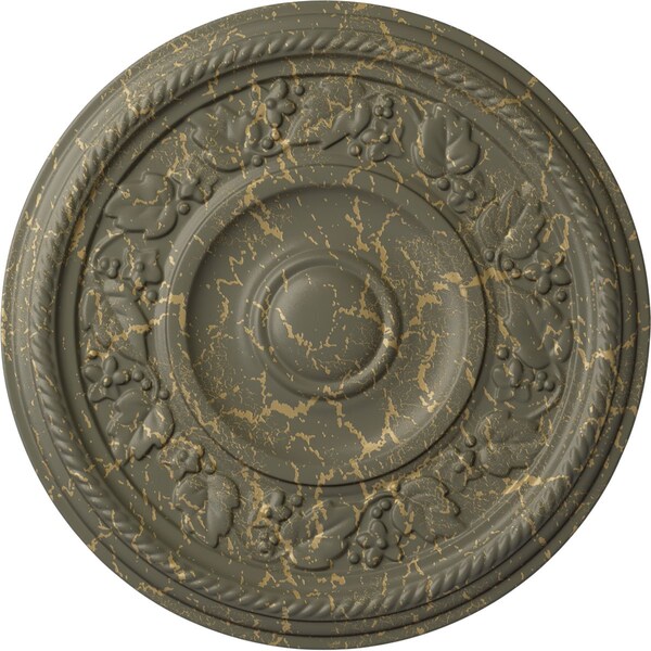 Ekena Millwork Tyrone Ceiling Medallion (Fits Canopies up to 6 3/4"), 16 1/8"OD x 3/4"P, Witch Hazel Crackle CM16TYWHC - main